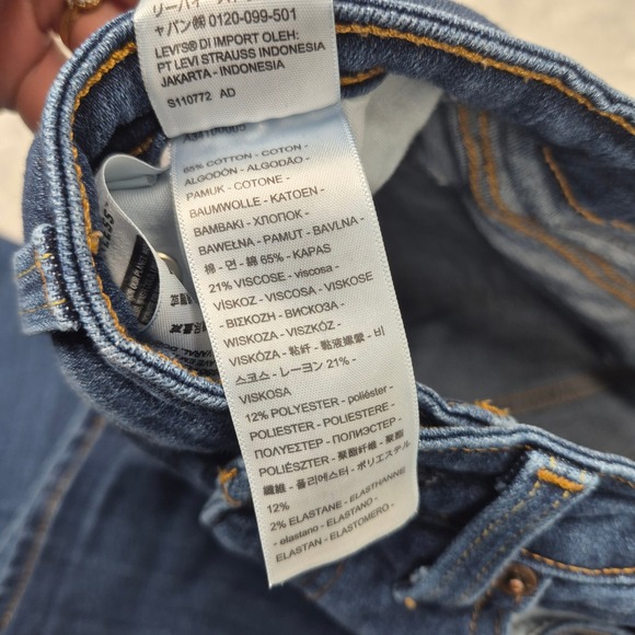 Levis 726 High Rise Flare Jeans Women 30 Dark Wash Blue Denim A3410-0005 Stretch - Picture 10 of 12